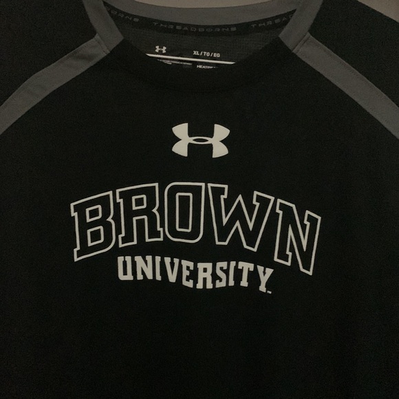 Brown University Men’s Size XL Under Armour Threadborne Heatgear Shirt Black - Picture 2 of 5